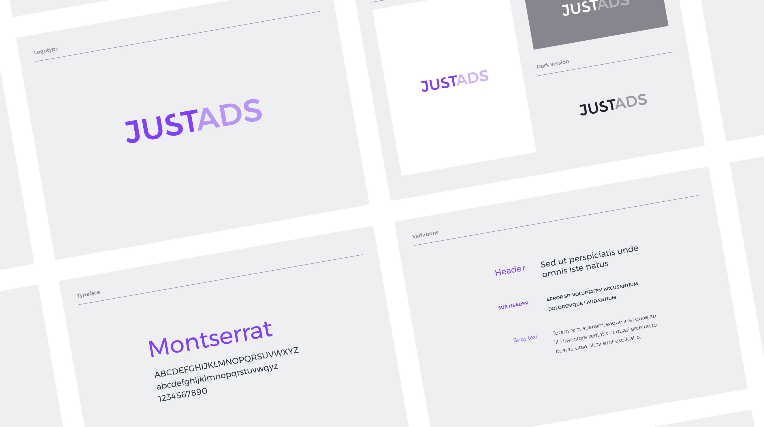 JustAds brand book design